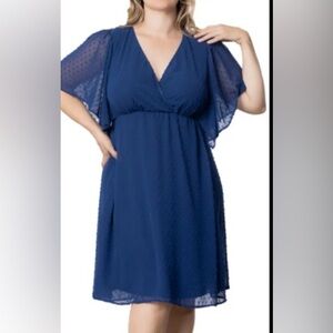 Kiyonna Plus Size Florence Flutter Sleeve Dress Size 1X new